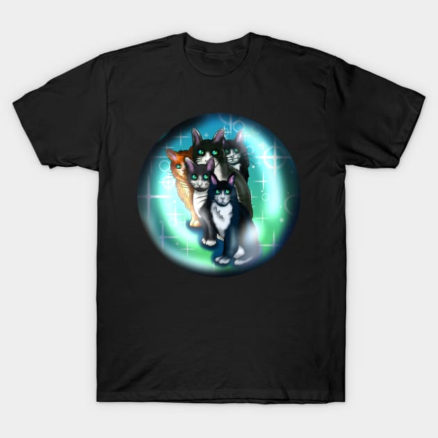 Black and white cats in a crystal ball T-Shirt by cuisinecat